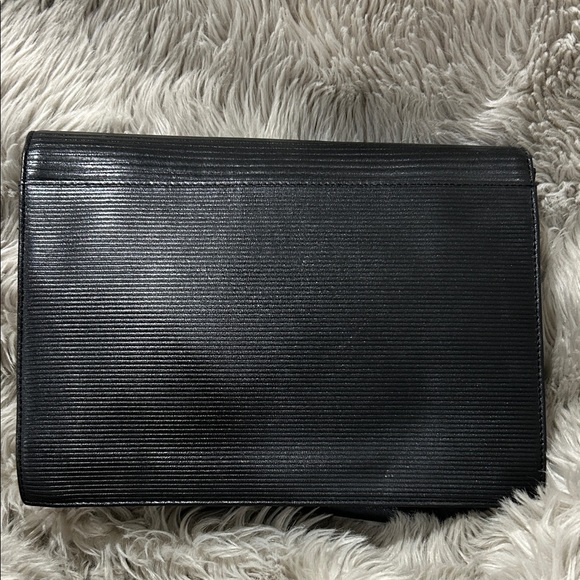 Yves Saint Laurent Textured Black Laptop Bag - Picture 2 of 3